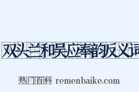 双头兰和吴应奉韵反义词是什么意思的图片